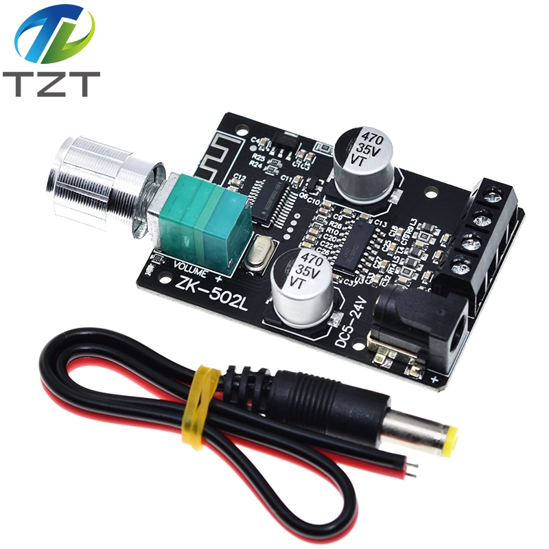 TZT ZK-502L MINI Bluetooth 5.0 DC 5-24V Wireless Audio Digital Power amplifier Stereo board 50Wx2 Bluetooth Amp Amplificador