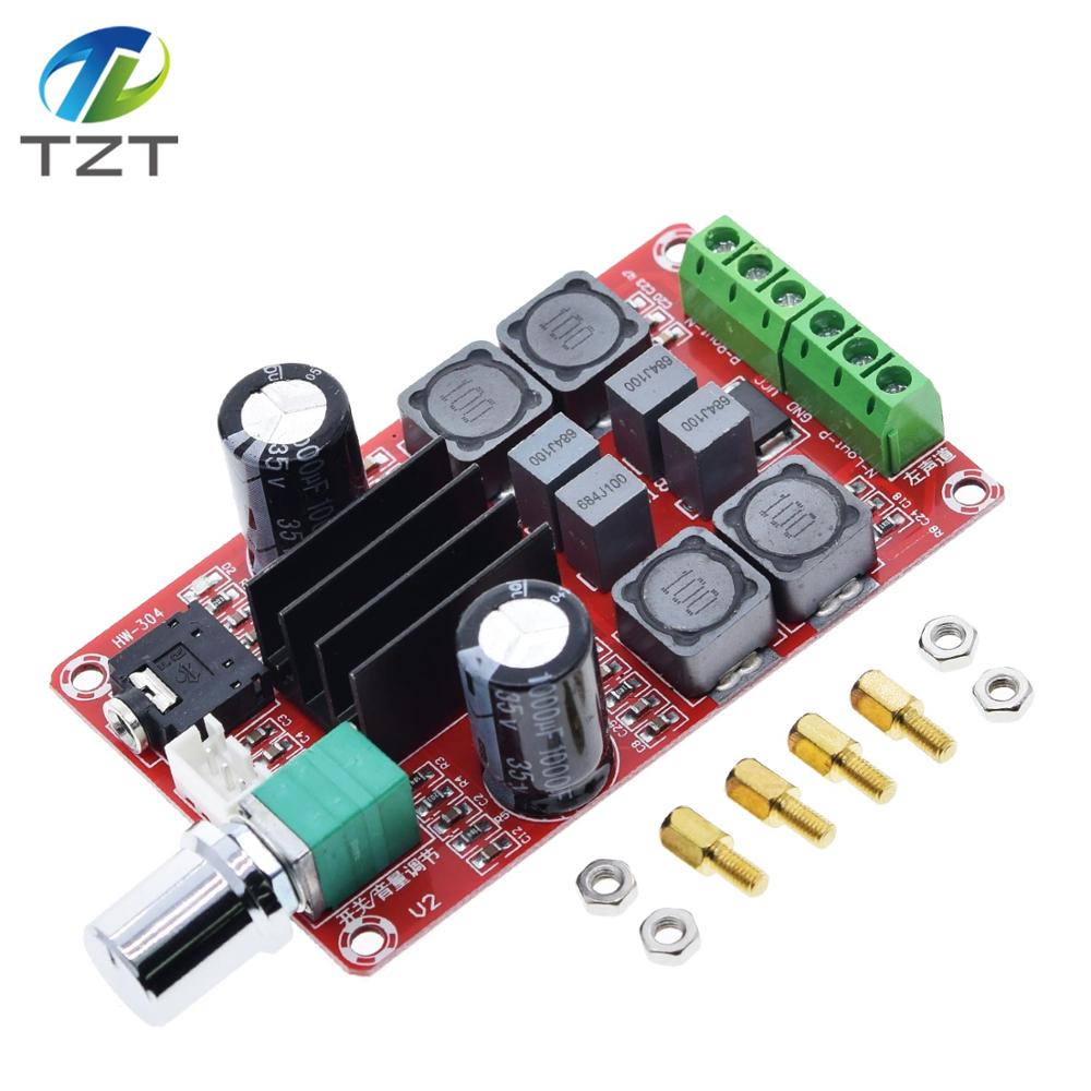 TZT 2*50W TPA3116D2 high-power digital amplifier board TPA3116 two channel amplifier board 12-24V