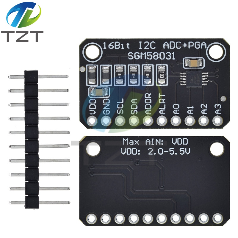 TZT SGM58031 Development Board 16-bit High Precision I2C Module 4 Channel ADC Data Acquisition Converter For Arduino