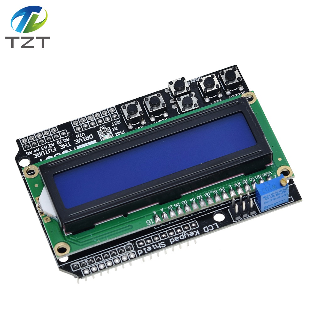 TZT  LCD Keypad Shield LCD1602 LCD 1602 Module Display For Arduino ATMEGA328 ATMEGA2560 raspberry pi UNO blue screen