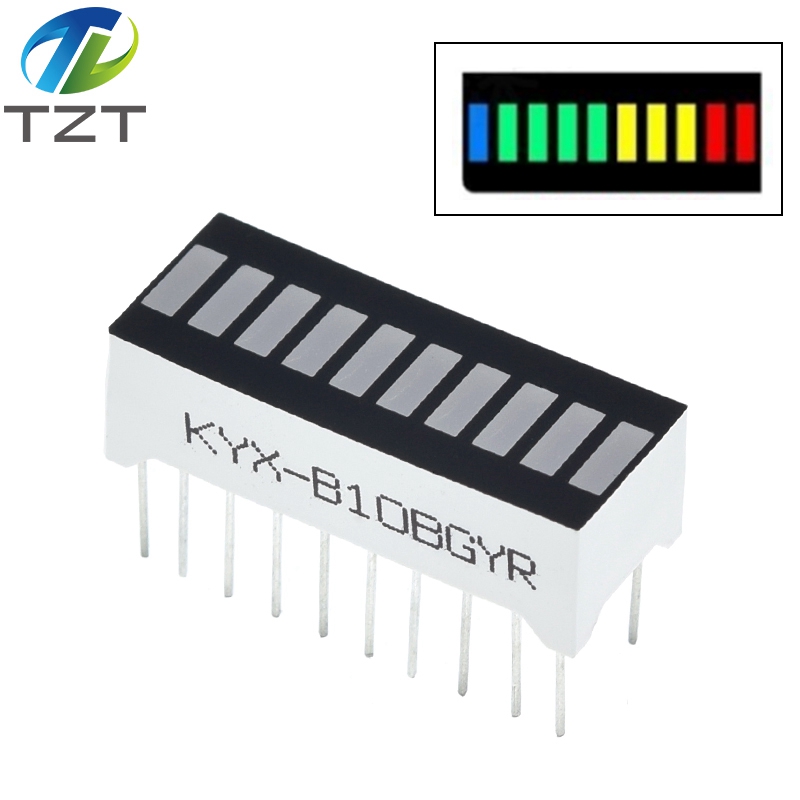 TZT 10 grid digital segment LED light bar super bright 2 red+3 yellow+4 green+1 blue light flat tube B10BRYGB