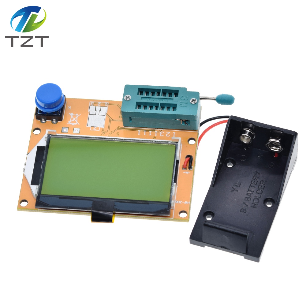 TZT ESR Meter Mega328 Transistor Tester Digital V2.68 ESR-T4 Diode Triode Capacitance MOS/PNP/NPN LCR 12864 LCD Screen Tester