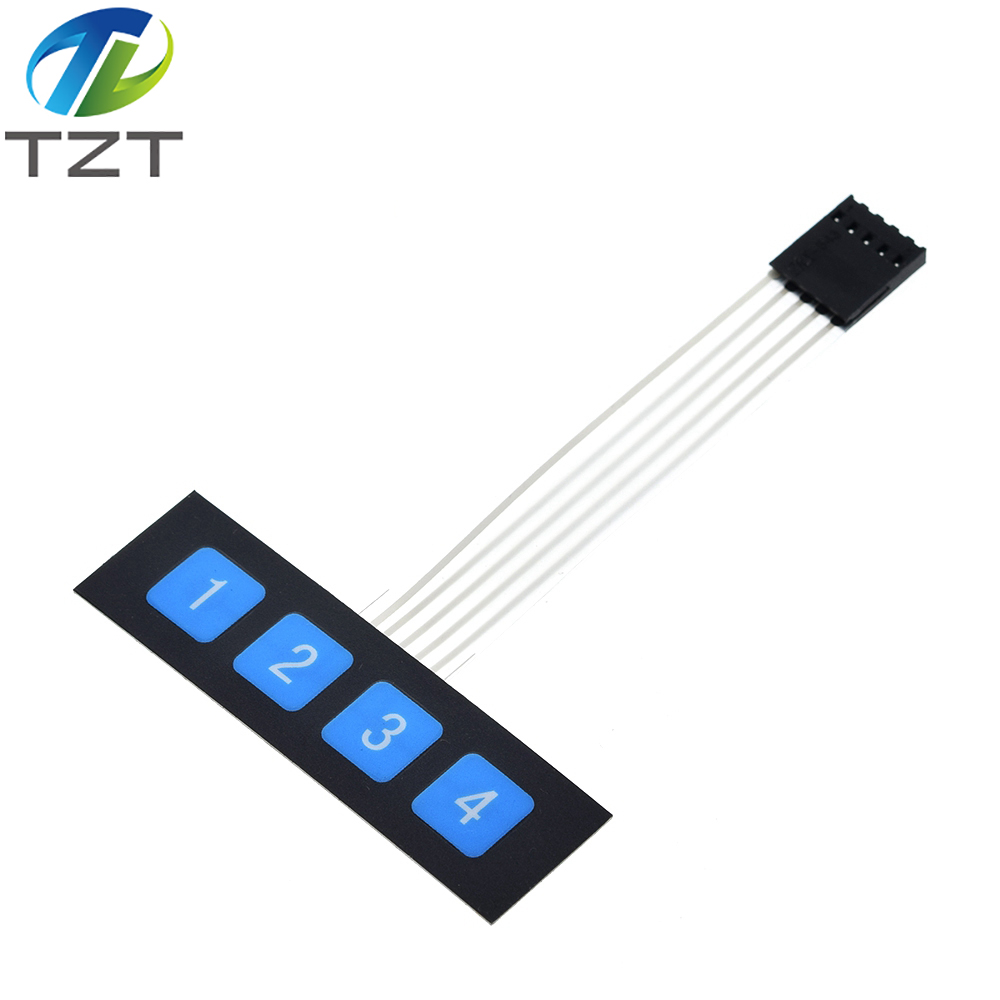 TZT  1x4 4 Key Matrix Membrane Switch Keypad Keyboard Control Panel SCM Extended Keyboard Super Slim Controller for Arduino