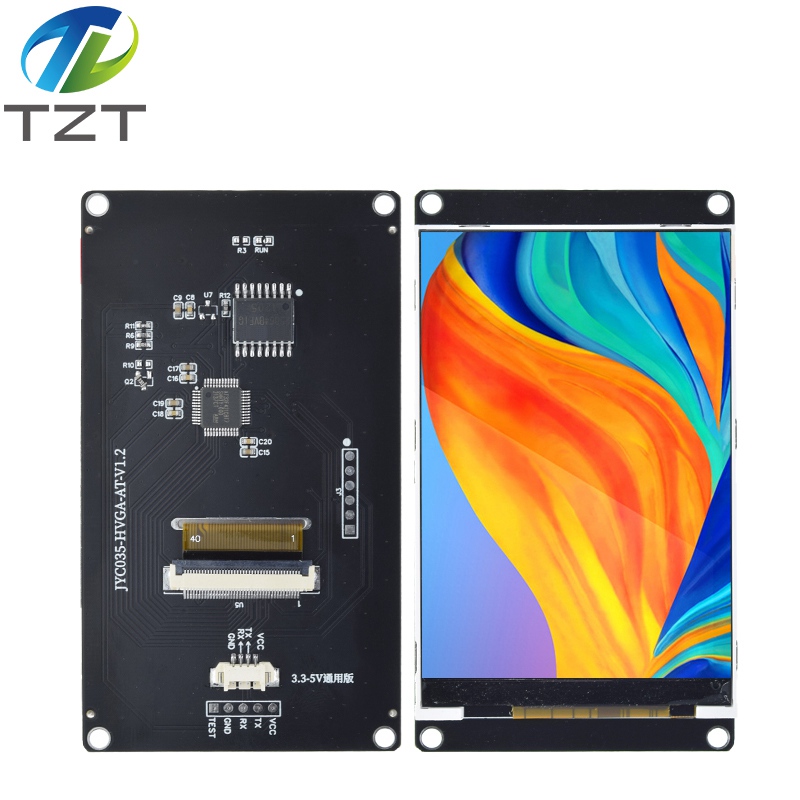 TZT 3.5 Inch TFT 320*480 Resolution 3.3V-5V UART MCU Serial Communication Flash 64MB Without Touth For Arduino UNO R3 MEGA