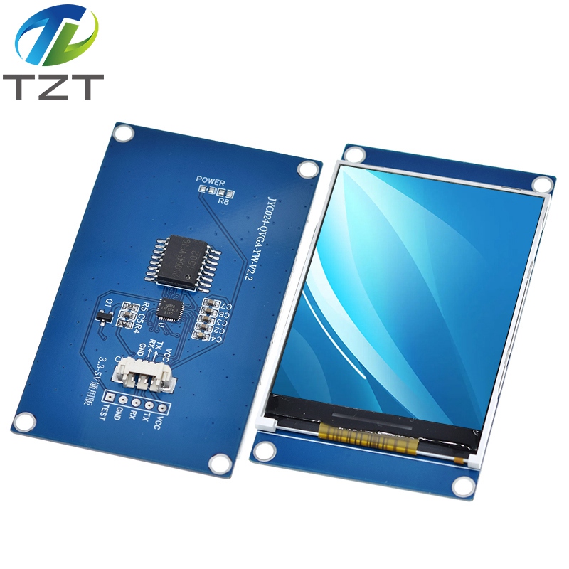 TZT 2.4 Inch TFT 240*320 Resolution 3.3V-5V UART MCU Serial Communication Flash 64MB Without Touth For Arduino UNO R3 MEGA