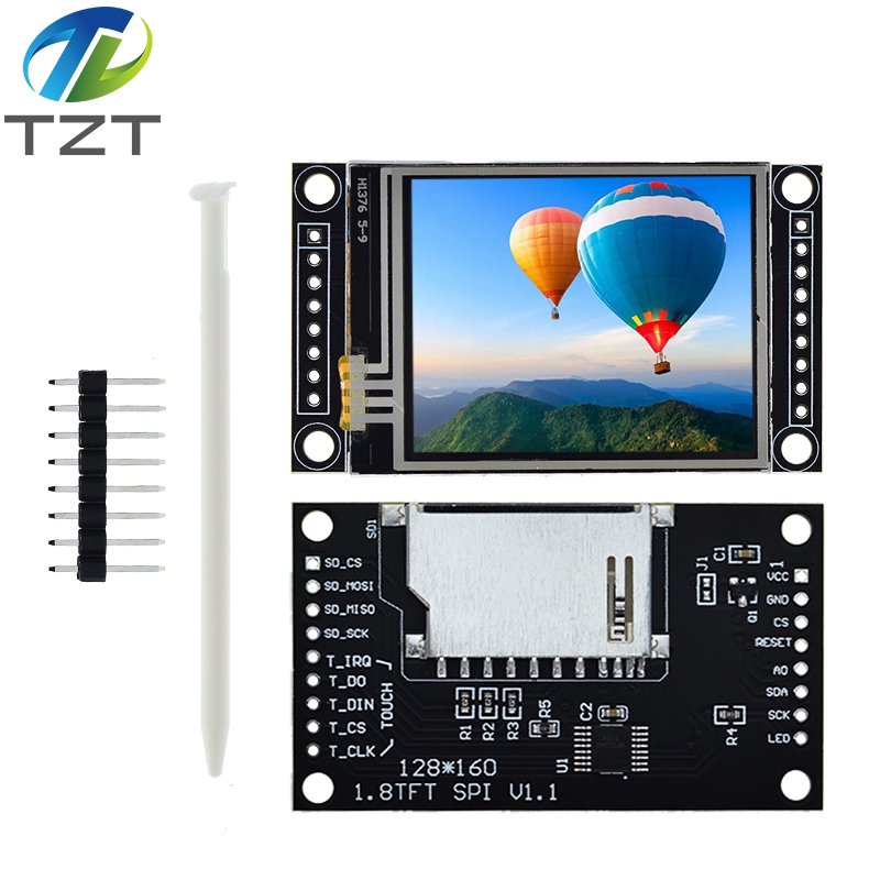 TZT 1.8 Inch TFT LCD Module LCD Screen Module With Touch SPI Serial 51 Driver 4 IO ST7735S Driver TFT Resolution 128*160 For Arduino