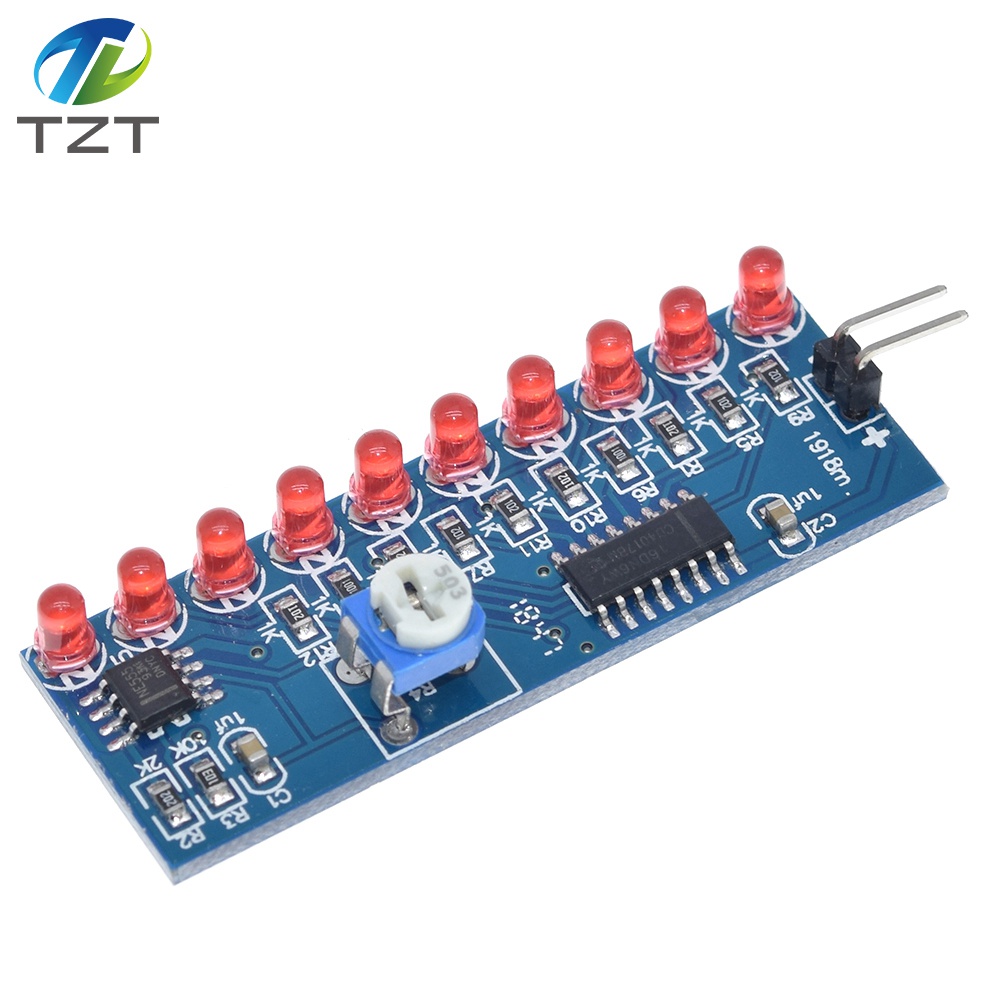 TZT NE555+CD4017 Running LED Flow LED Light Electronic Production Suite DIY Kit