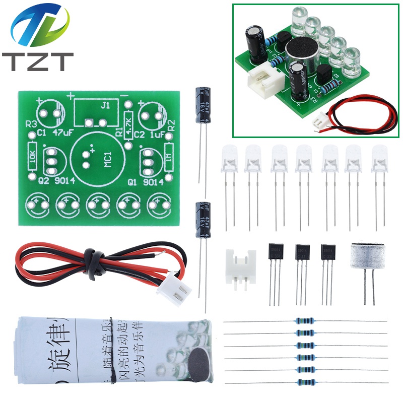 TZT 3V-5.5V Voice Activated Control Lamp LED Melody Light Module DIY Electronic Funny Kit Production Suite Learning PCB Laboratory