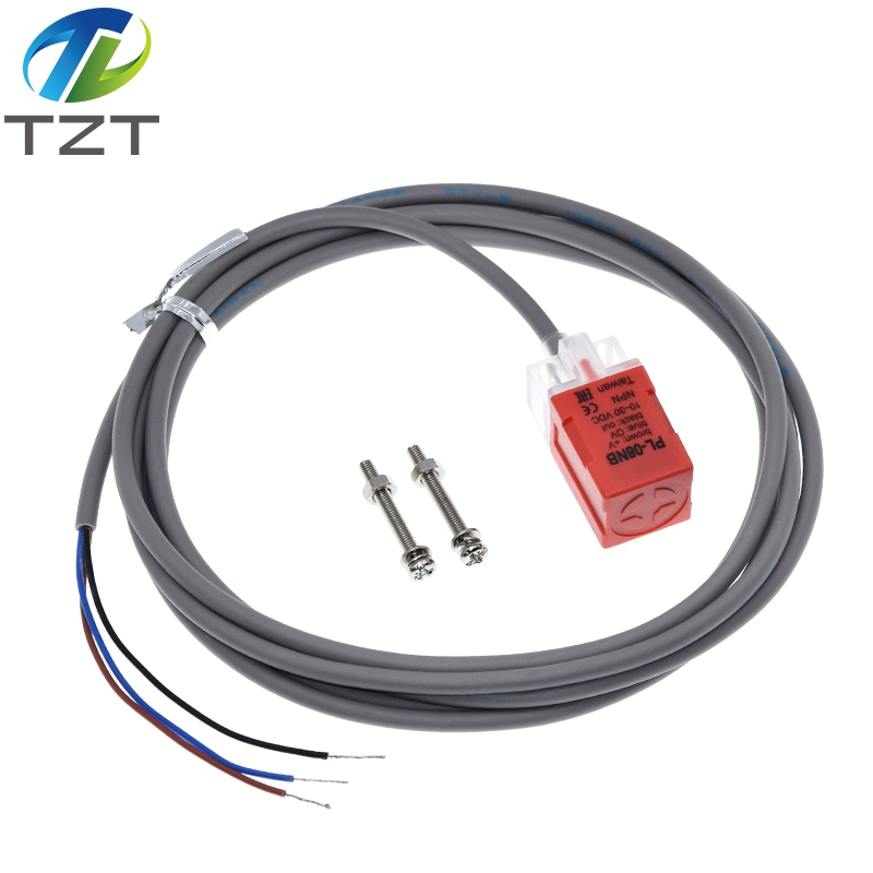 TZT PL-08N2 8mm sensing DC NPN NC Cube Shell Inductive Screen Shield Type Proximity Switch LP08 Proximity Sensor For Arduino