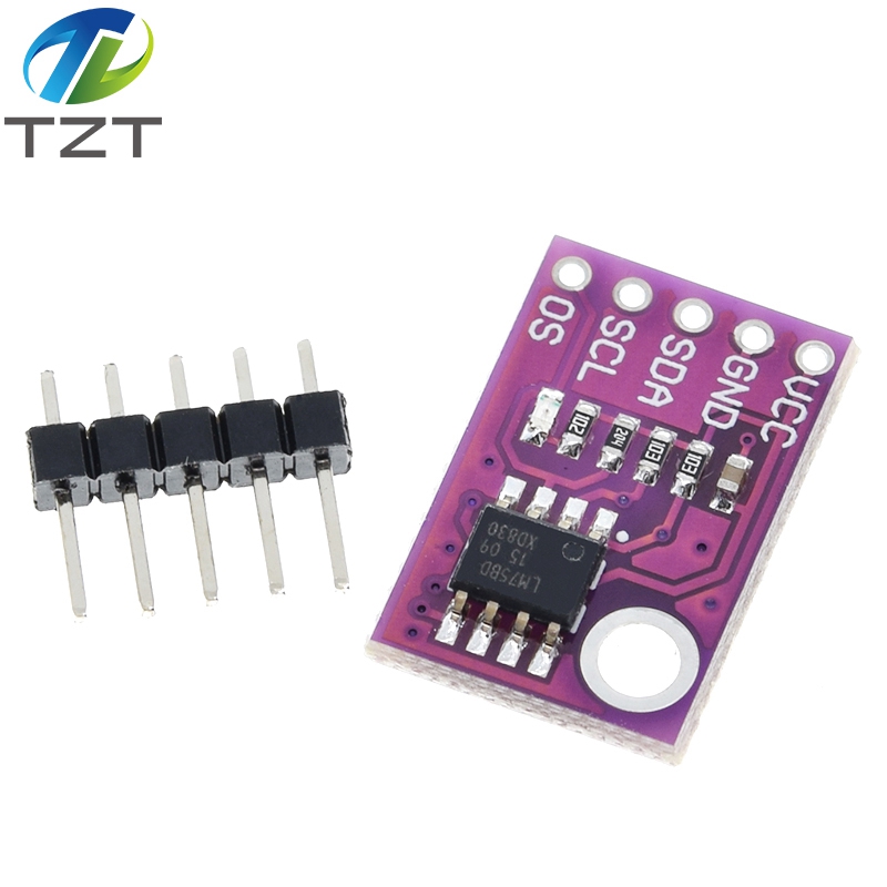 TZT LM75 LM75A Temperature Sensor High Speed I2C Interface High Precision Development Board Module For Arduino