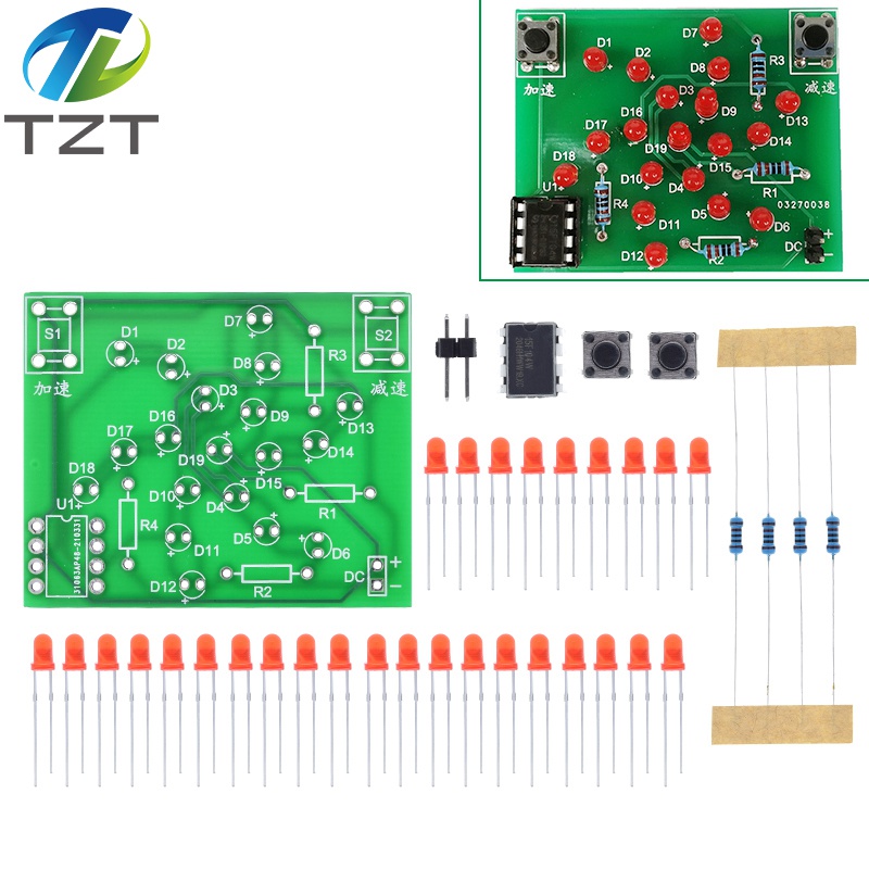 TZT DIY Kit Electronic Windmill Kit DC 5V Funny DIY for Practice Adjustable Speed MCU Design for Soldering Electronic DIY Kit