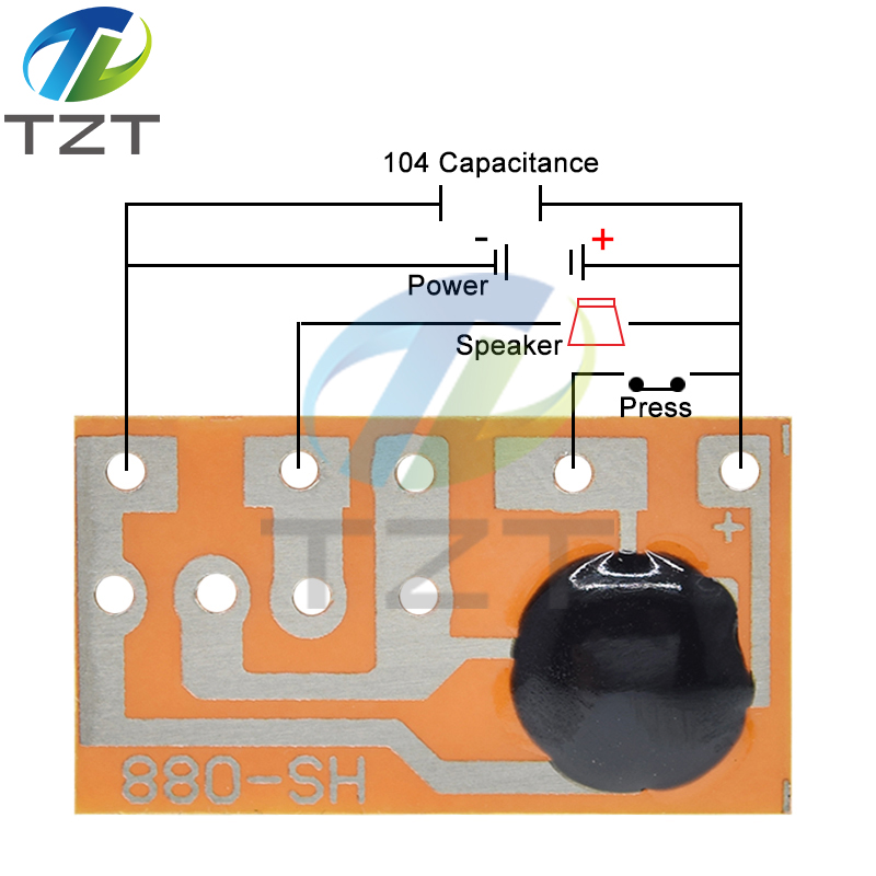 TZT 10PCS HS-088 Dingdong Tone Doorbell Music Voice Module Board IC Sound Chip For DIY/Toy