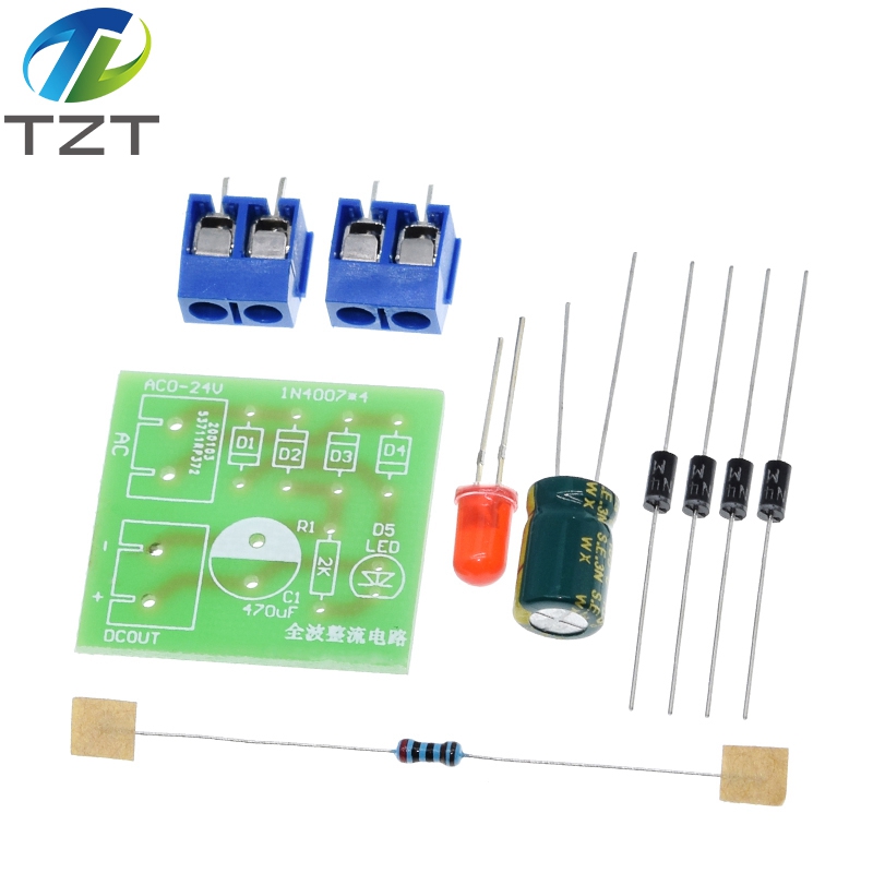 TZT 1N4007 Bridge Rectifier AC to DC Converter Full Wave Rectifier Board Module DIY KIT
