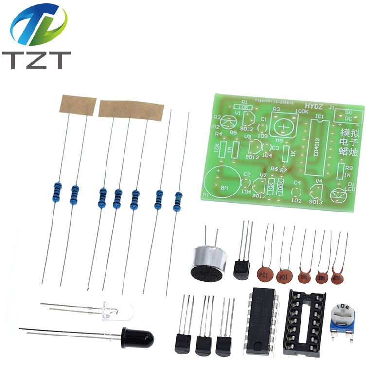 TZT DIY Kit Module Analog Electronic Candle Lights + Blowing Control Simulation Candle Suite Trousse Timer Componentes Eletronico