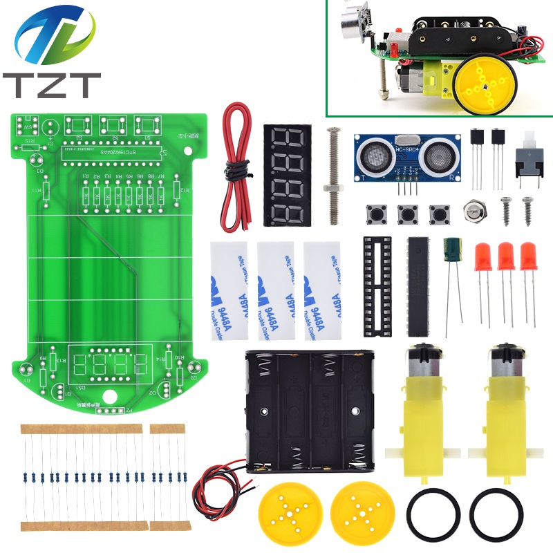 TZT D2-4 Ranging car parts diy kit Ultrasonic module Intelligent ranging car kit for Arduino