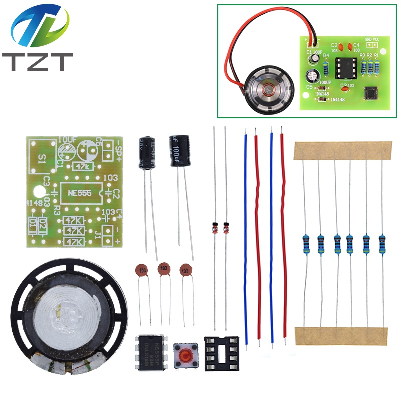 TZT NE555 Doorbell Suite Electronic Production Doorbell Suite DIY Kit Ding dong doorbell PCB welding laboratory