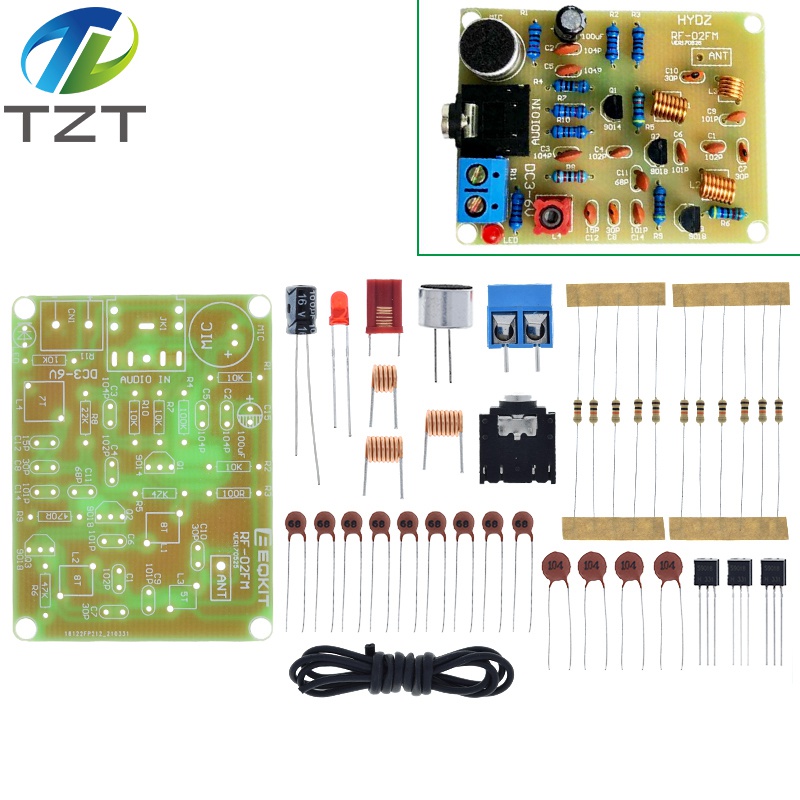 TZT 88-108MHz FM Frequency Modulation Wireless Microphone Module DIY Kits Transmitter Board Parts DC 3-6V FM Transmitter Module