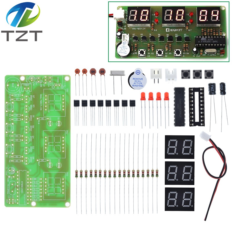 TZT C51 Digital Electronic Clock Suite DIY Kits Six 6 Bits Electronic Parts and Components Electronic Production