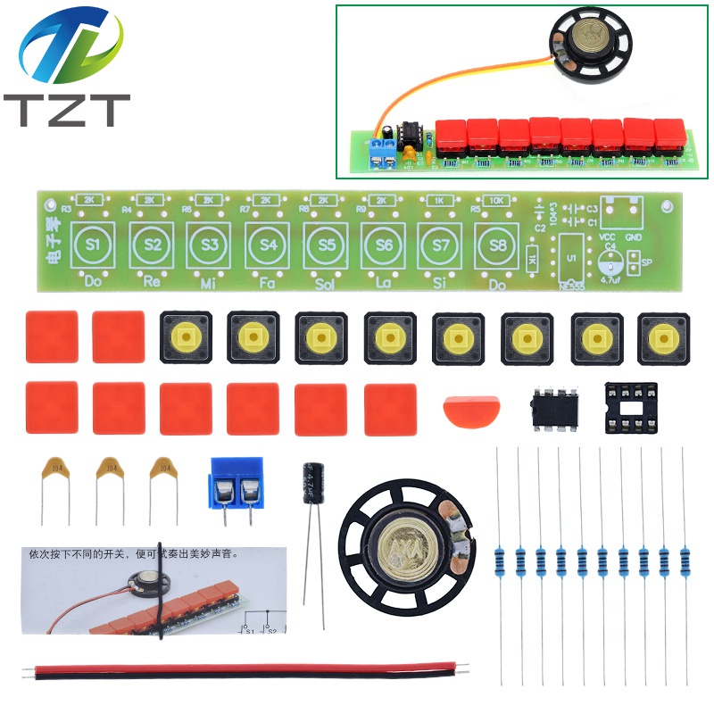 TZT 1set DIY Kit NE555 Component Electronics Electric Piano Organ Module