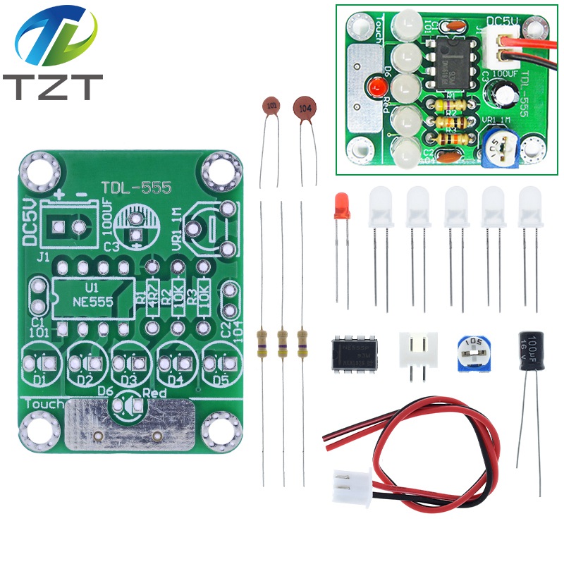 TZT DIY Kit Touch LED Light Kit Touch Delay Lamp Electronic Parts Production Kit DC 5V adjustable 3s to 130s Adjustable