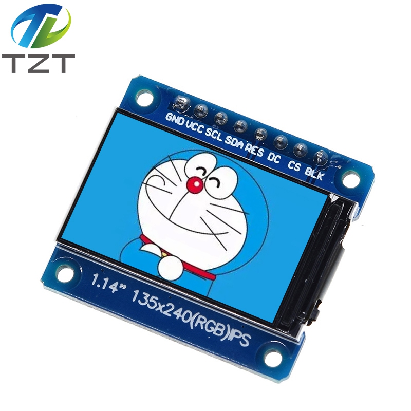 TZT 1pcs New IPS 1.14 inch 3.3V 8PIN SPI HD Full Color TFT Display Screen ST7789 Drive IC 135*240
