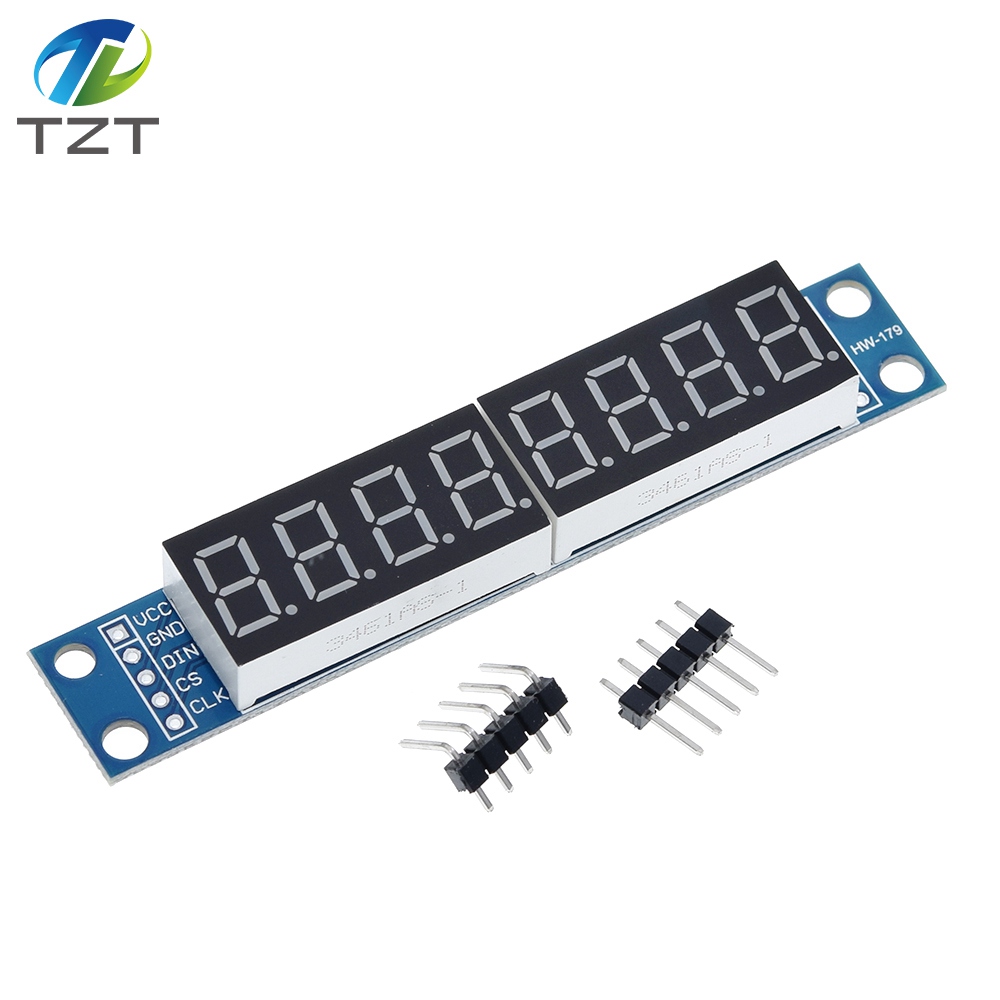 TZT MAX7219 CWG 8-Digit Digital Tube Display Control Module Red Three IO for Arduino