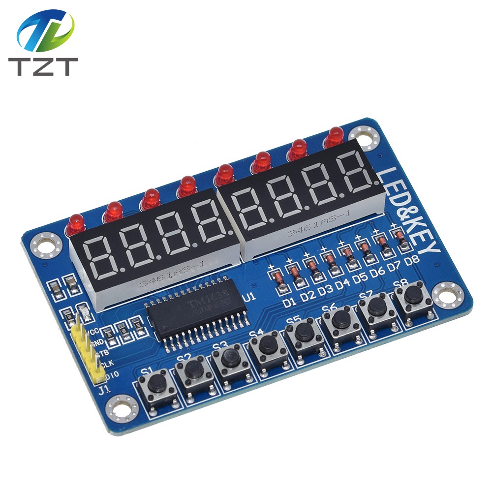 TZT SPKey Display For AVR Arduino New 8-Bit Digital LED Tube 8-Bit TM1638 Module