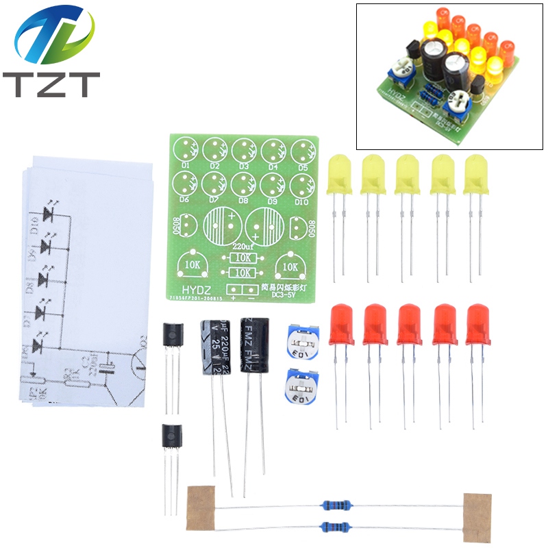 TZT Simple Advertising Lights Kit Red And Yellow Flashing Lights Cycle Lights Flash Lights Modified DIY To Make Student Training Kit