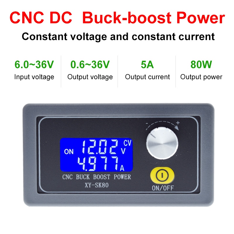 SK80 DC DC Buck Boost Converter CC CV 0.6-36V 5A Power Module Adjustable Regulated laboratory power supply variable 5V 12V 24V
