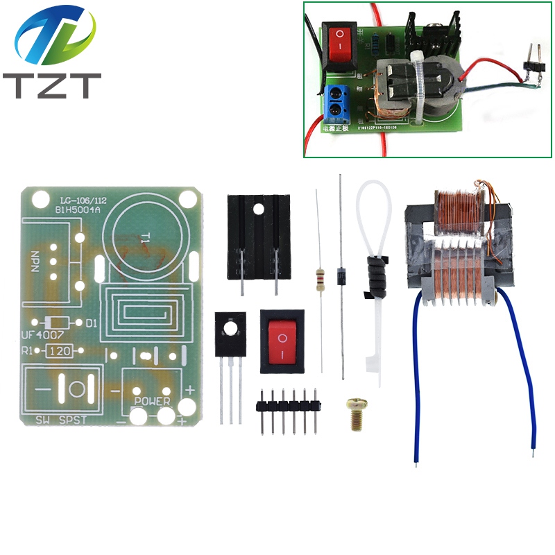 15KV High Frequency DC High Voltage Arc Ignition Generator Inverter Boost Step Up 18650 DIY Kit U Core Transformer Suite 3.7V