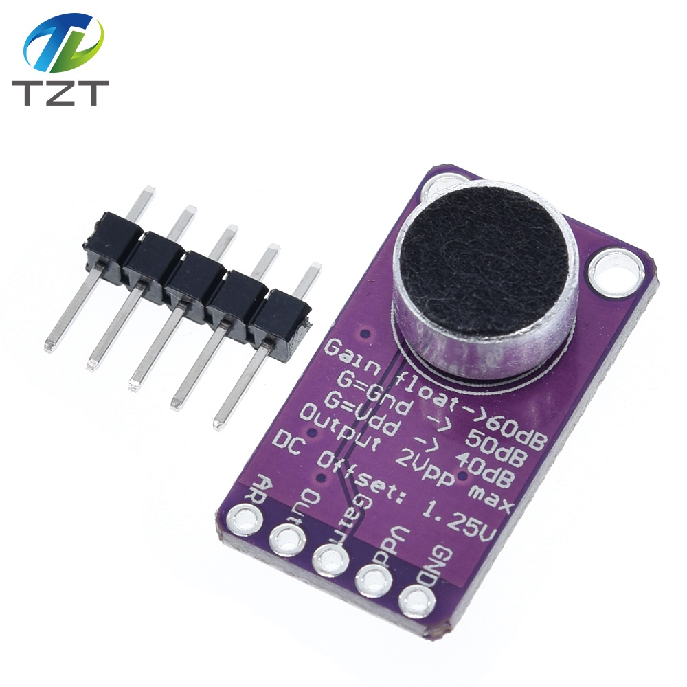 TZT MAX9814 Microphone AGC Amplifier Board Module Auto Gain Control for Arduino Programmable Attack and Release Ratio Low THD