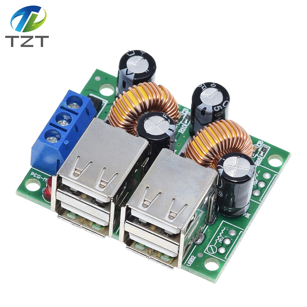 4 Four USB Port A5268 Step Down Power Supply Converter Board Module DC 12V 24V 40V to 5V 5A For MP3/MP4 Phone Car Equipment