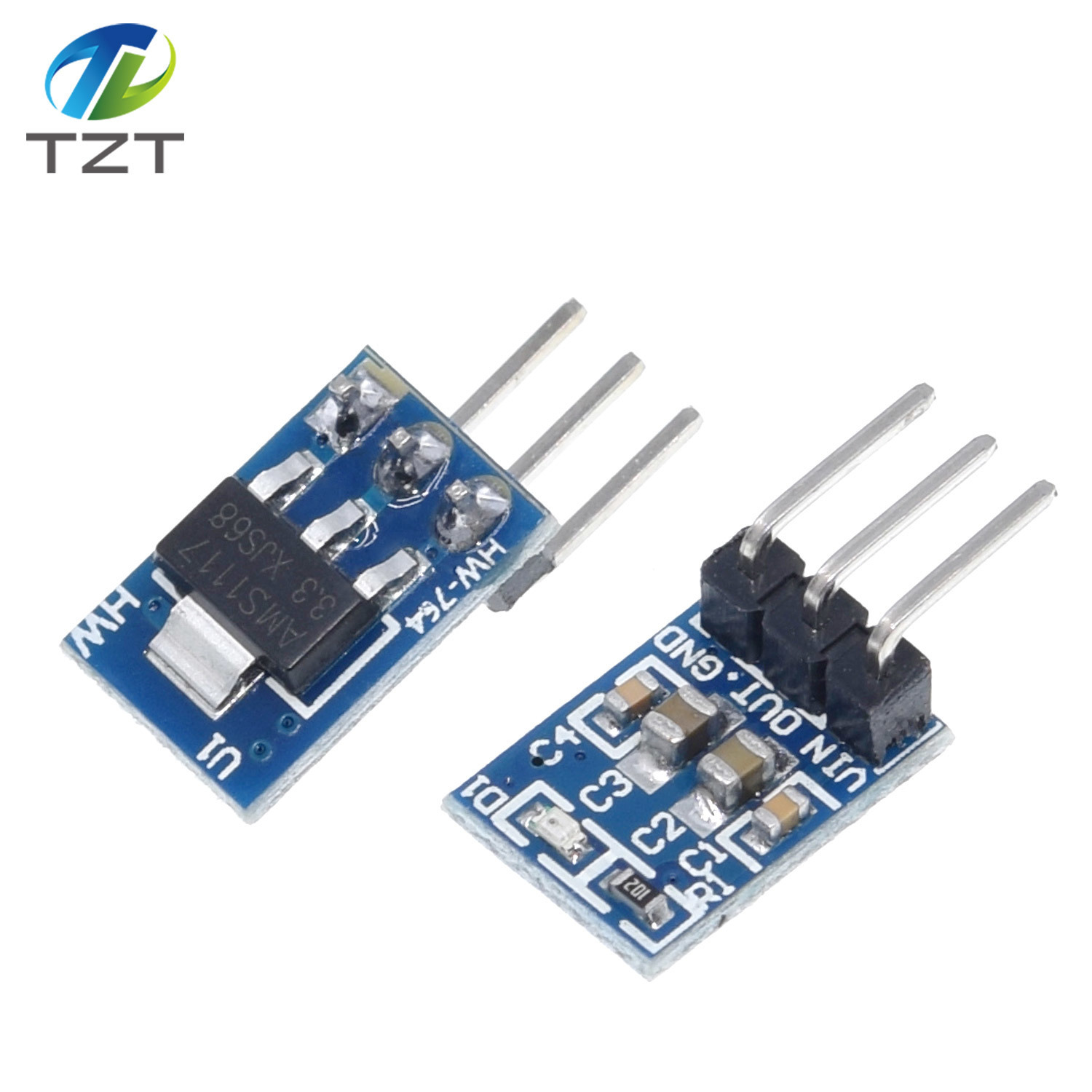 TZT High Quality 5V to 3.3V For DC-DC Step-Down Power Supply Buck Module AMS1117 LDO 800MA