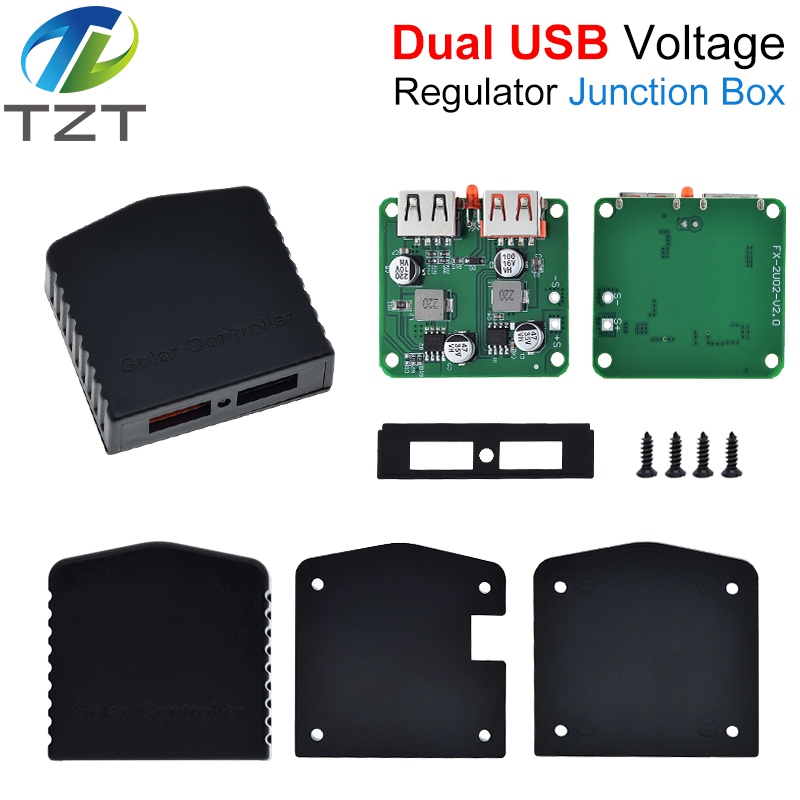 Dual USB 5-18V To 5V 9V 12V 2A/3A PD Fast Charge Solar Panel Power Bank Charge Voltage Controller Regulator With LED Indicator