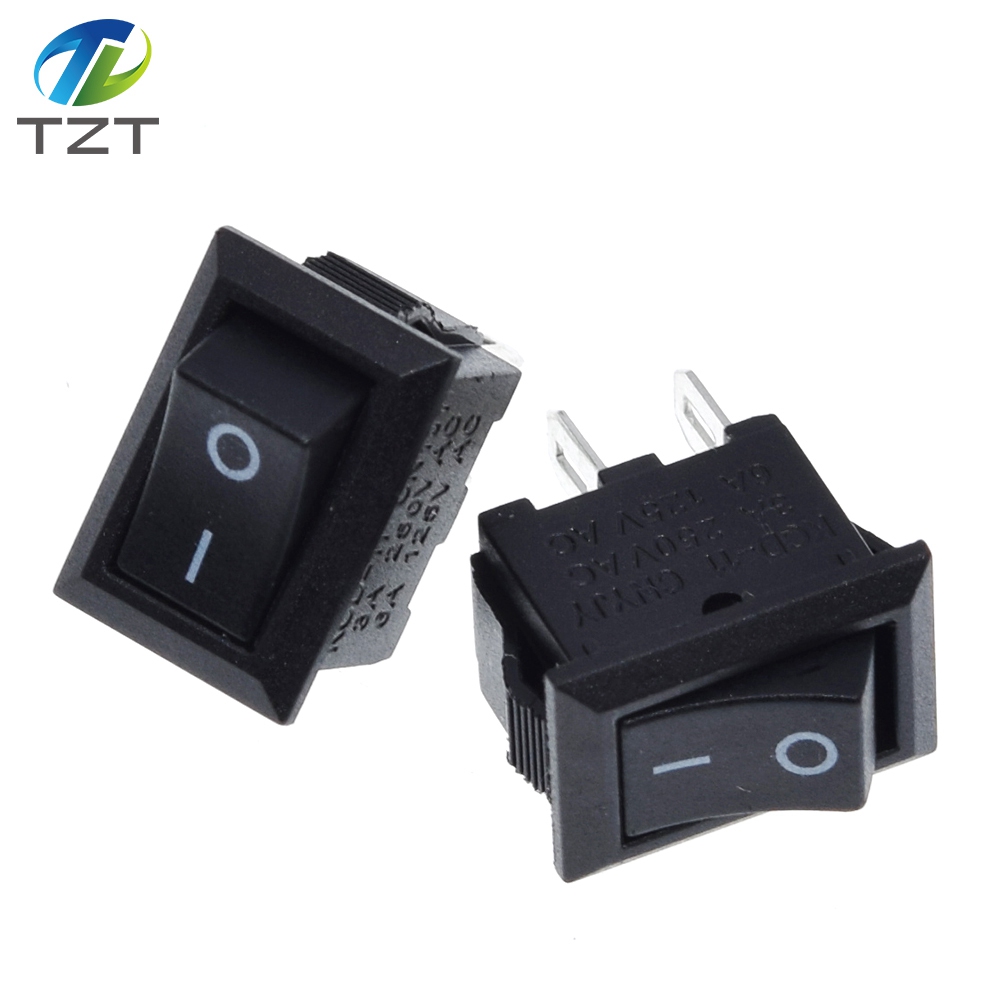 TZT 10pcs/lot 10*15mm SPST 2PIN ON/OFF G130 Boat Rocker Switch KCD11 3A/250V Car Dash Dashboard Truck RV ATV Home