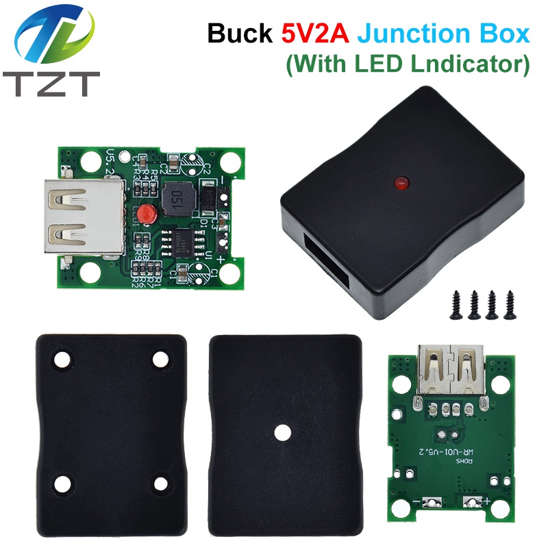 TZT 5V 2A Solar Panel Power Bank USB Charge Voltage Controller Regulator 6-20V To 5V Step Down Module With LED Indicator