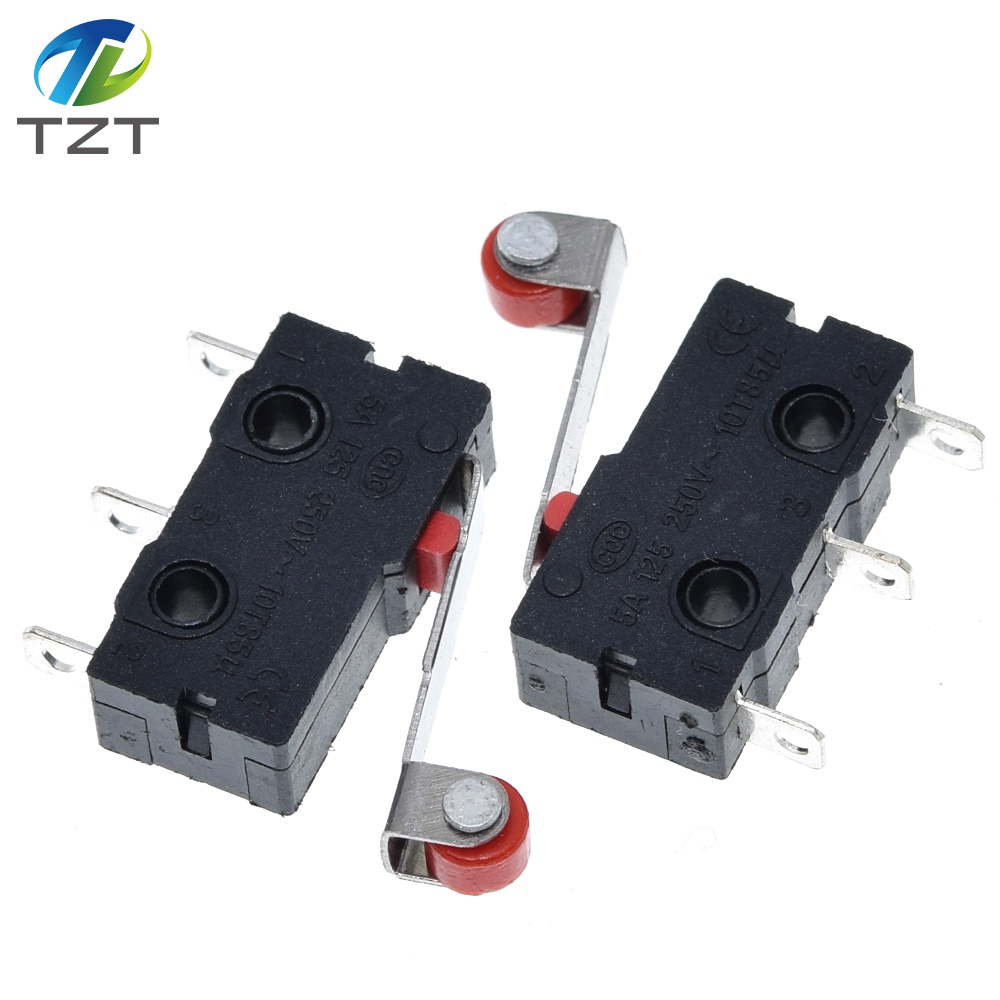 TZT 10pcs New Micro Roller Lever Arm Normally Open Close Limit Switch KW12-3 KW11-N