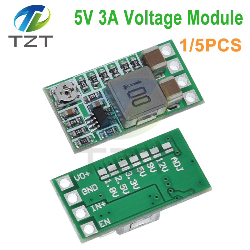 Mini DC-DC 12-24V To 5V 3A Step Down Power Supply Module Voltage Buck Converter Adjustable 97.5% 1.8V 2.5V 3.3V 5V 9V 12V