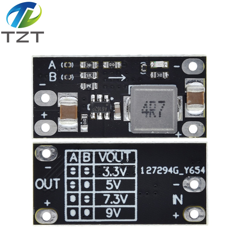 TZT Step Down Board 12V to 5V Mini DC-DC Step-Down Module 2A Supports 9V/7.3V/5V/3.3V Output