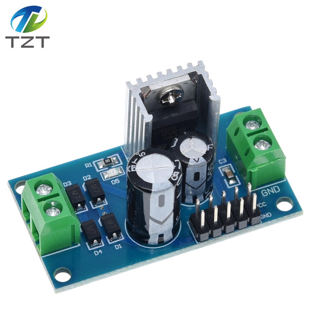 TZT AC / DC 12V 1.5A Voltage Regulator Filter Rectifier Module L7812 Step-Down Power Supply Module
