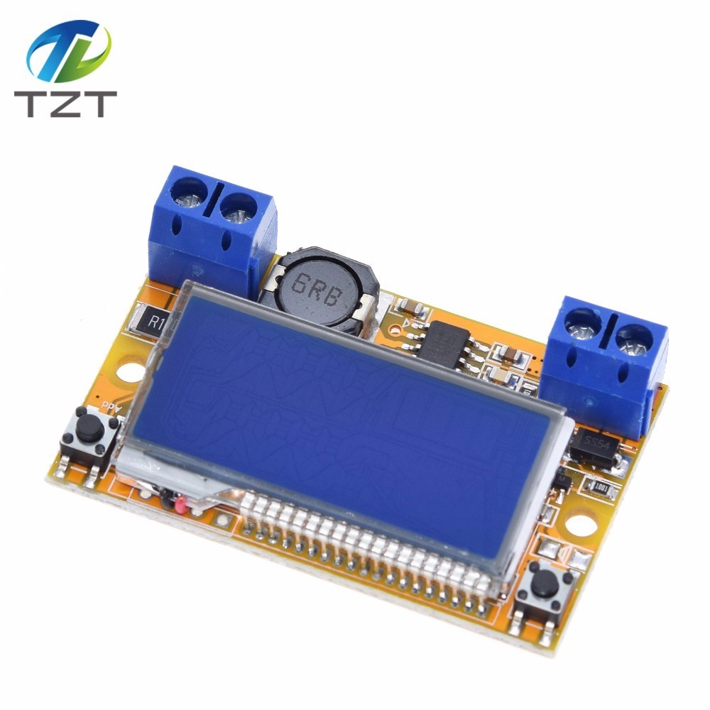 TZT Dual Display DC-DC 5-23V To 0-16.5V 3A Max Step Down Power Supply Buck Converter Adjustable LCD Step-down Voltage Regulator