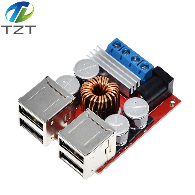 TZT 8V-35V 5V 8A DC-DC Vehicle Charging Board Power Supply Depressurization Module 4 port USB Output mobile Charger