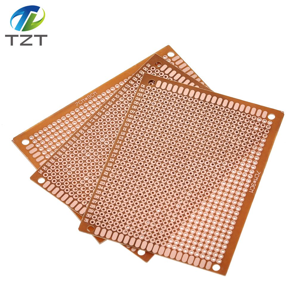 TZT 7x9 7*9cm Single Side Prototype PCB Breadboard Universal Board Experimental Bakelite Copper Plate Circuirt Board Yellow