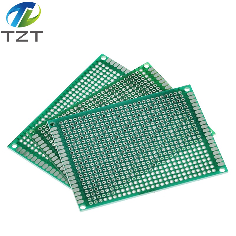TZT 6*8 6X8cm Double Side Prototype pcb Breadboard Universal Printed Circuit Board for Arduino 1.6mm 2.54mm Glass Fiber