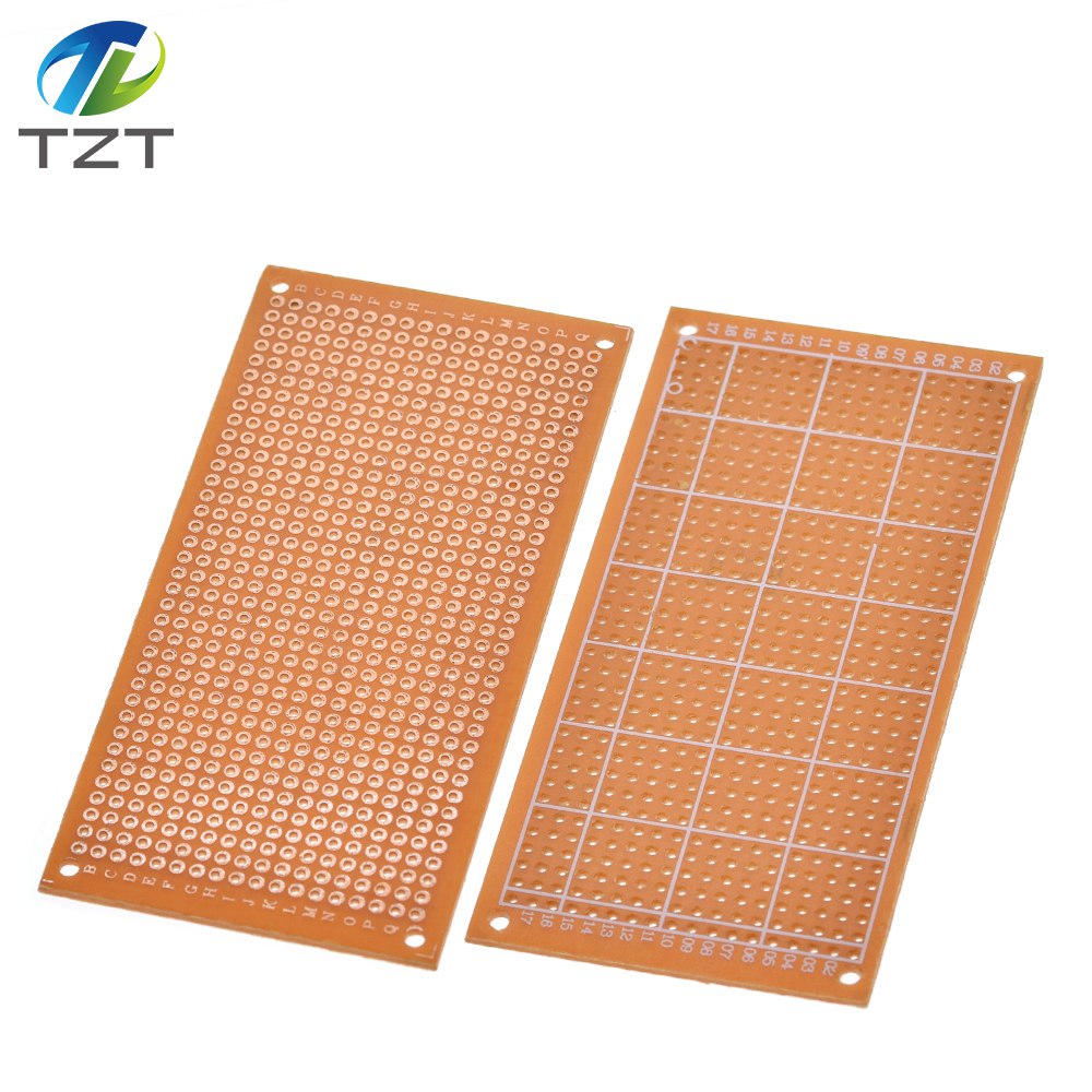 TZT Single Side Wholesale universal 5x10cm Solderless PCB Test Breadboard Copper Prototype Paper Tinned Plate Joint holes DIY