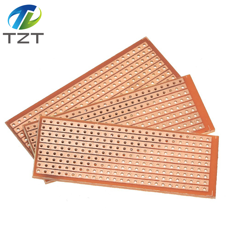 TZT DIY 2.5x6.4 2.5*6.4CM Prototype Paper PCB Universal Experiment Matrix Circuit Board Single Row Continuous Hole 25x64mm