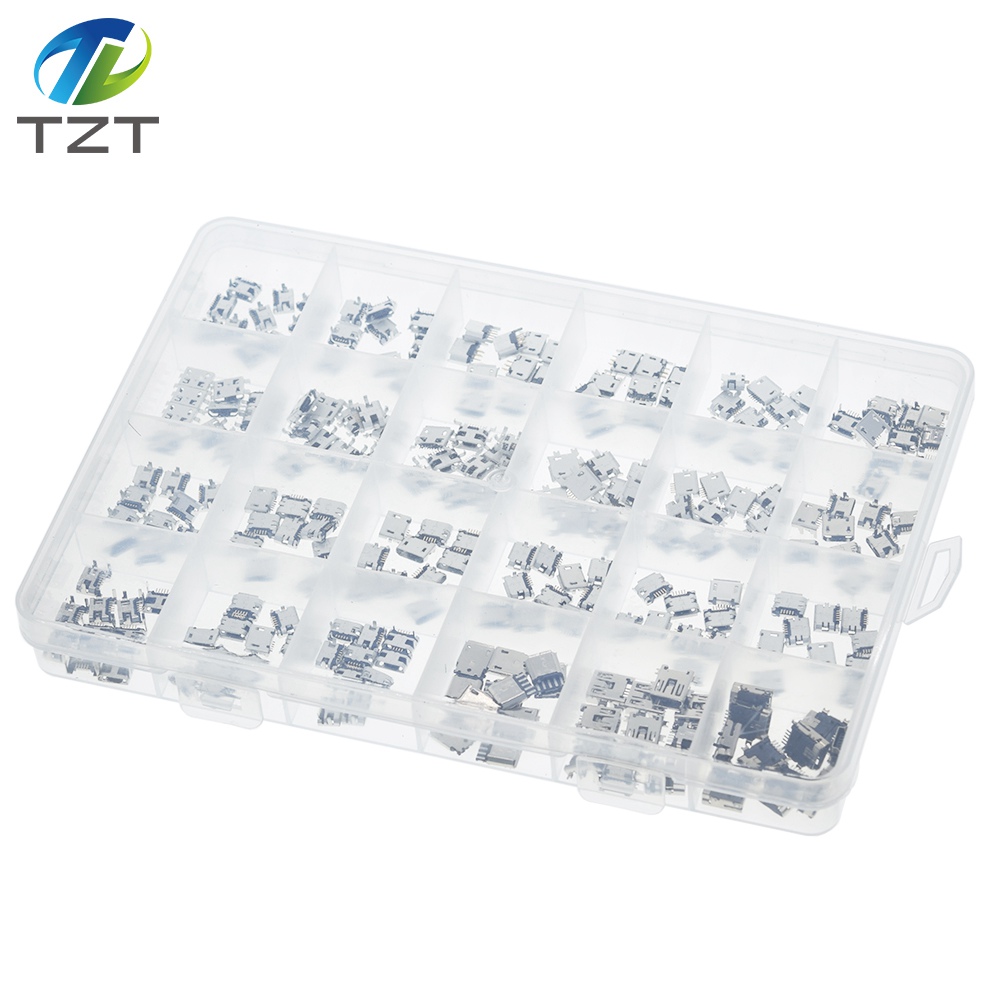 240 Pcs/box 24 Models Micro USB Connector Socket Jack USB Connectors Set for MP3/4/5 Lenovo ZTE Huawei Samsung SONY Xiaomi HTC