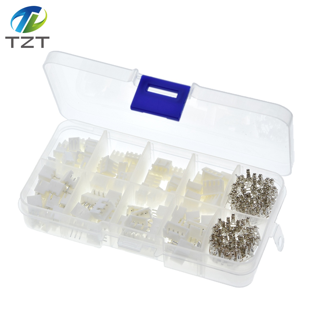 250pcs/lot 50Sets/box kit 2.54mm XH2.54 2p 3p 4 pin Connector plug + straight needle + terminal socket Header wire Adaptor Y A S