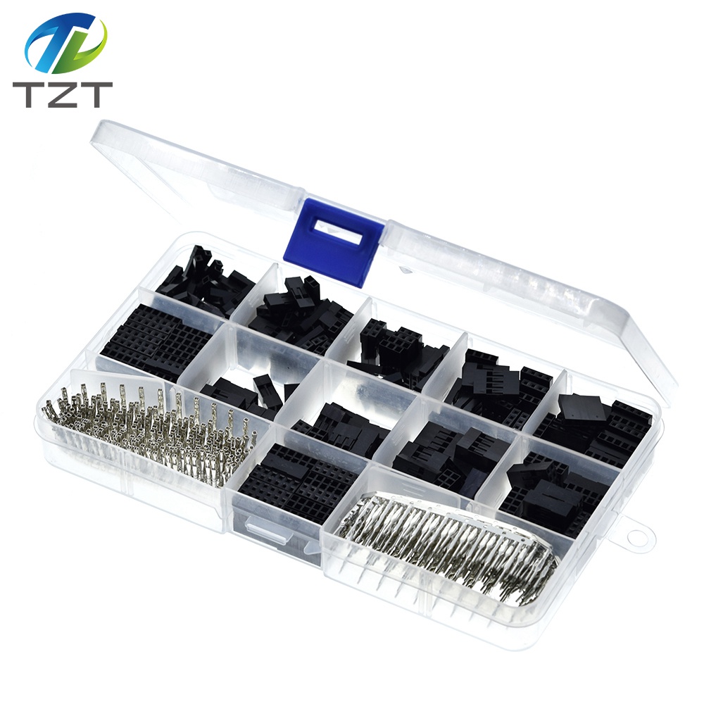 620Pcs Dupont line Connector 2.54mm Dupont Cable Jumper Wire Pin Header Housing Kit Male Crimp Pin Female Pin Terminal Connector