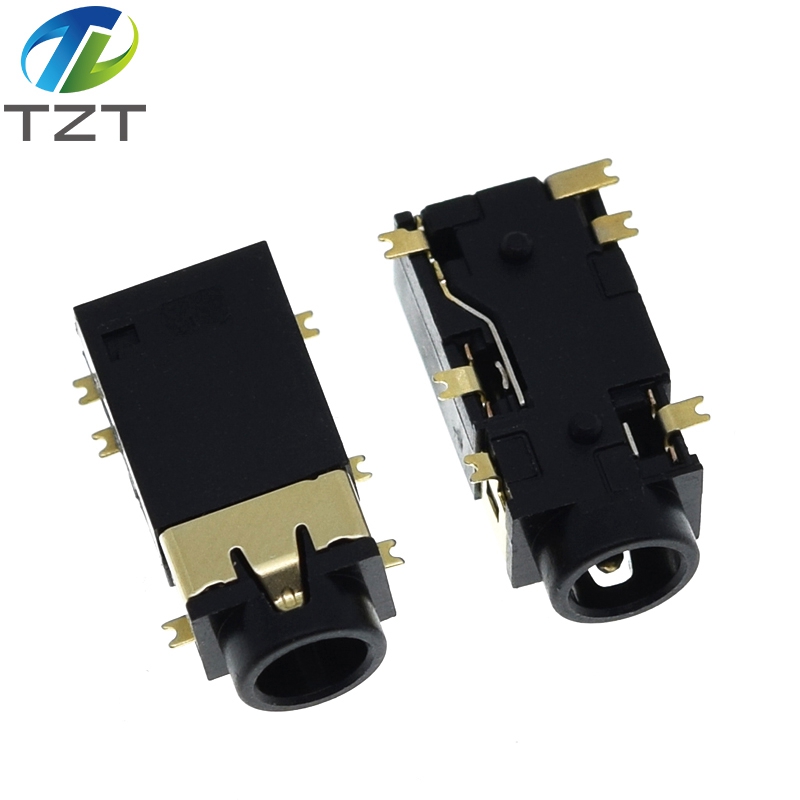 10PCS 3.5 MM headphone socket Audio socket PJ-342 Surface mounted 6 feet Double track gold plated PJ342